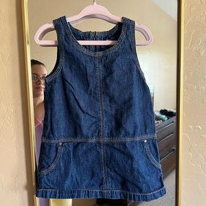 Baby Gap Blue Denim 100% Cotton Jumper Dress with Pockets and Back Zipper